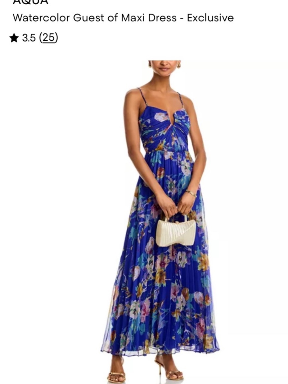 NWT NEW AQUA SIZE XS WATERCOLOR MAXI